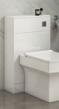 Load image into Gallery viewer, Lili 600mm 2 Door Bathroom Vanity Unit, Basin &amp; WC Unit - White Gloss - Optional Black Handles
