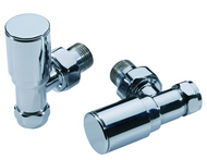Vares-A Modern Angle Radiator Valves (Pair) - Chrome