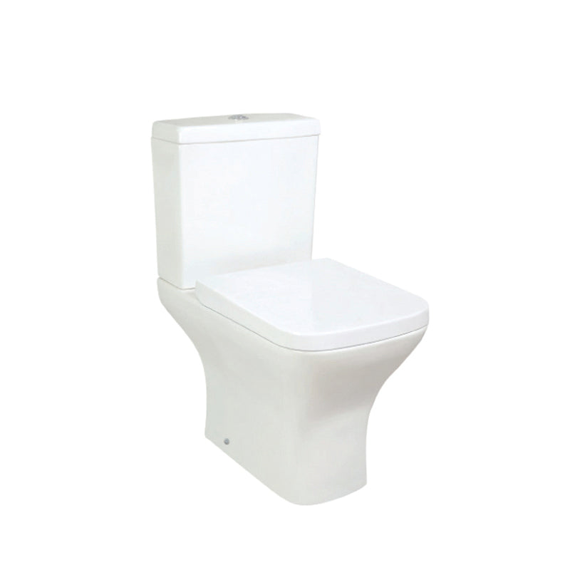 Vares-A Nix Close Couple Toilet with Soft Close Seat, Brush Brass Cistern Button