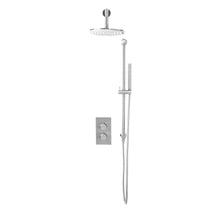 Load image into Gallery viewer, Desire Bathroom Knurled Concealed Shower Valve with Rigid Riser &amp; Handset - Chrome
