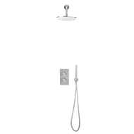 Desire Bathroom Knurled Concealed Shower Valve with Mounting Holder & Handset - Chrome