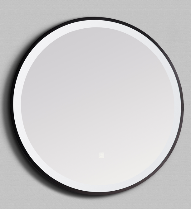 Vares-A Mono LED Bathroom Mirror 600mm - Matt Black