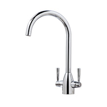 Load image into Gallery viewer, Vares-A &#39;Olympic&#39; Chrome Dual Lever Swan Neck Monobloc Kitchen Sink Taps
