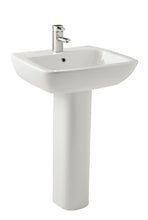 Load image into Gallery viewer, Vares-A Bathroom Sink Basin &amp; Pedestal  550mm 1 Tap Hole - White

