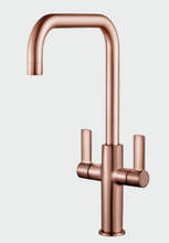 Load image into Gallery viewer, Francis Pegler Jeroni Twin Lever Horizontal Kitchen Sink Taps - Copper
