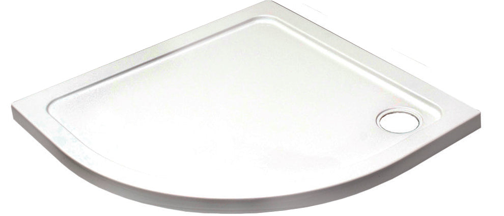 1200mm x 800mm Offset Quadrant 45mm Low Profile Shower Tray - White Stone Resin