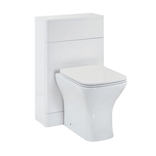 Load image into Gallery viewer, Eve Bathroom Set: 600mm Bathroom Vanity Floor Unit Cabinet with Basin, 500mm WC Unit, Cistern Pack Square Chrome Button, Nix BTW Pan/Seat - Gloss White
