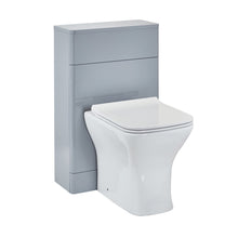 Load image into Gallery viewer, Eve Bathroom Set: 500mm Bathroom Vanity Floor Unit Cabinet with Basin, 500mm WC Unit, Cistern Pack Square Chrome Button, Nix BTW Pan/Seat - Pebble Grey
