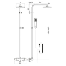 Load image into Gallery viewer, Vares-A Bathroom Square Exposed Shower with Rigid Riser &amp; Handset &amp; Free Fast Fixing Kit - Brushed Brass
