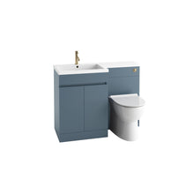 Load image into Gallery viewer, Complete Set: Empire Handless 1100mm L Shape Furniture Pack Bathroom Unit &amp; Basin - Blue (Left or Right Handed)
