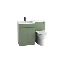 Load image into Gallery viewer, Complete Set: Empire Handless 1100mm L Shape Furniture Pack Bathroom Unit &amp; Basin - Green (Left or Right Handed)
