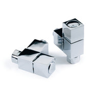 Vares-A Modern Cube Angled Radiator Valves (Pair) - Chrome