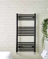 Vares-A 22mm Black Bathroom Straight Towel Warmers- Various Sizes