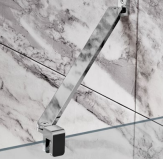 8mm Single Wetroom - Wall Angled Stabilising Bar - Chrome