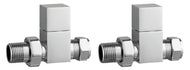 Vares-A Modern Cube Straight Radiator Valves (Pair) - Chrome