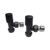 Vares-A Modern Angled Radiator Valves (Pair) - Black
