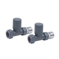 Vares-A Modern Straight Radiator Valves (Pair) - Anthracite