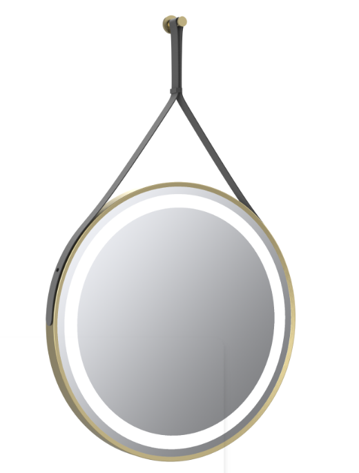 Vares-A Vaa Mura Round LED Bathroom Mirror - Brushed Brass