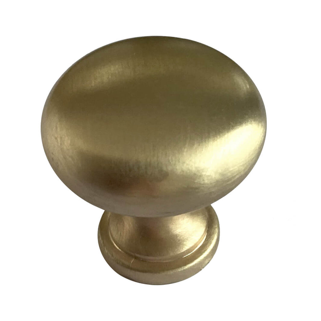 Vares-A  Round Knob Bathroom Furniture Handles - 32mm Brushed Brass